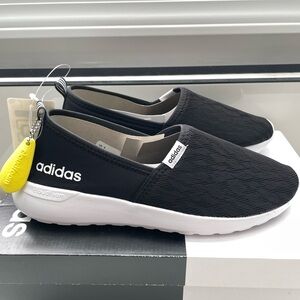 Adidas Women's Black and White Slip-On Sneakers
